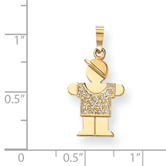 14k A Diamond kid pendant
