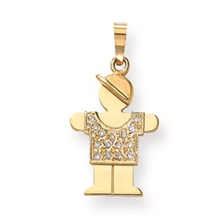 14k AAA Diamond kid pendant