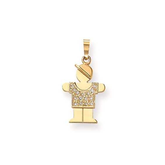 14k AAA Diamond kid pendant