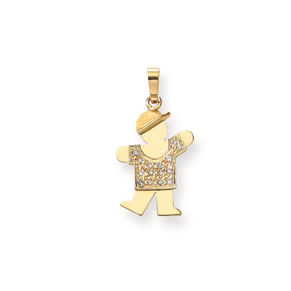 14k AA Diamond kid pendant