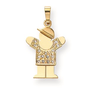 14k AAA Diamond kid pendant