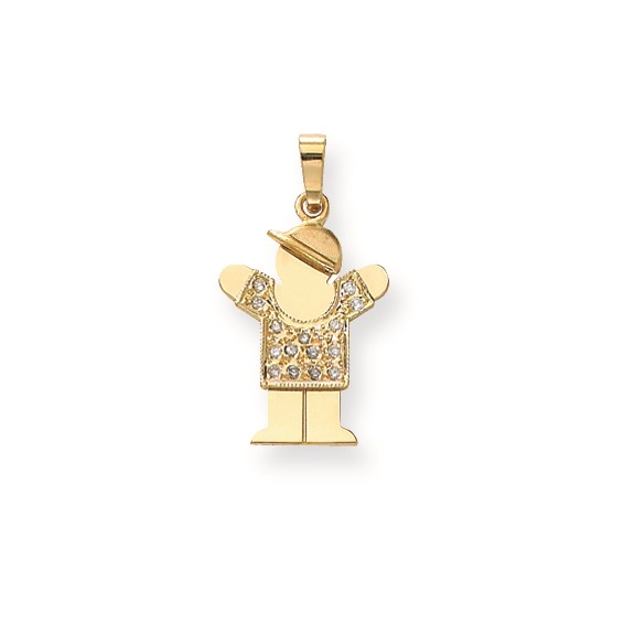 14k AAA Diamond kid pendant