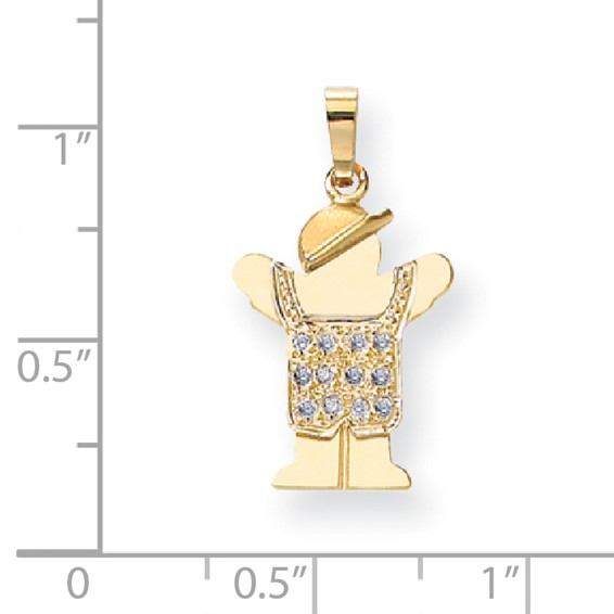 14k AA Diamond kid pendant