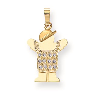 14k AAA Diamond kid pendant
