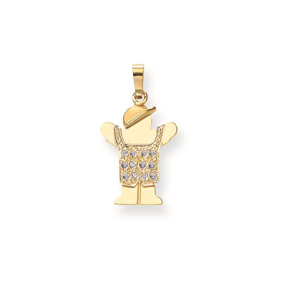 14k AA Diamond kid pendant