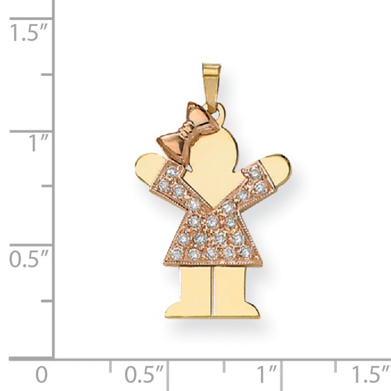 14k Two-tone VS Diamond kid pendant