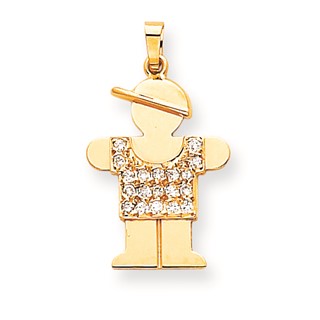 14k AA Diamond kid pendant
