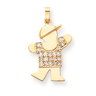 14k AA Diamond kid pendant