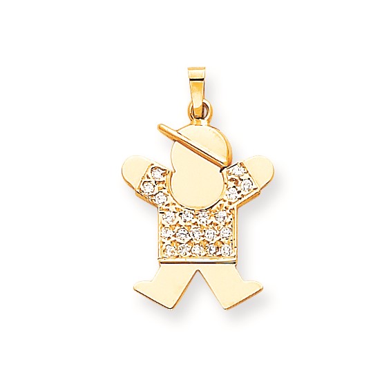 14k AAA Diamond kid pendant