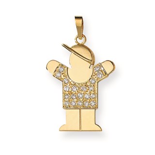 14k AA Diamond kid pendant