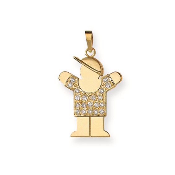 14k A Diamond kid pendant
