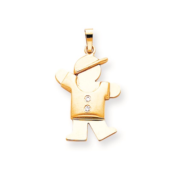 14k AAA Diamond kid pendant