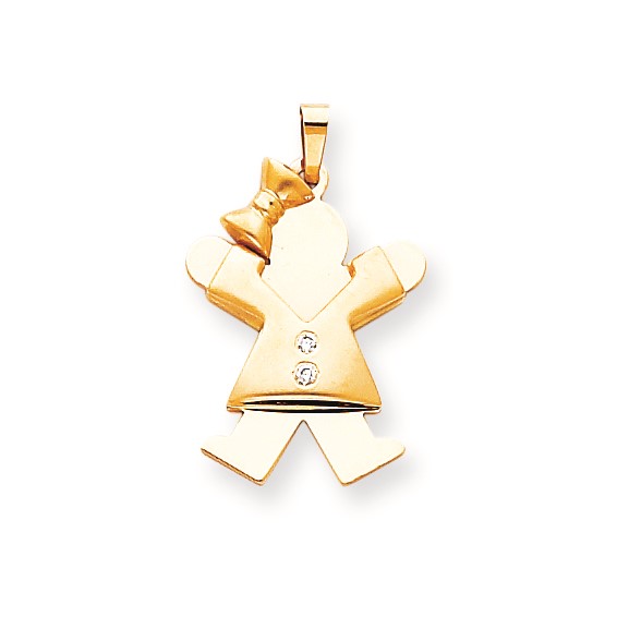 14k AAA Diamond kid pendant