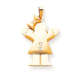 14k AAA Diamond kid pendant