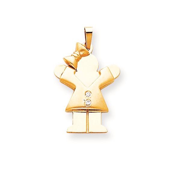 14k AAA Diamond kid pendant