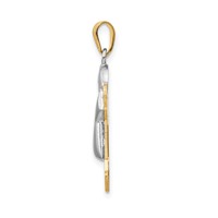 14K Two-tone the Kids Medium Puffed Boy Charm with Hat on Right Engravable Joy view 2
