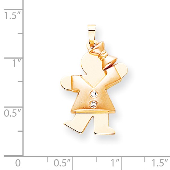 14k Two-tone VS Diamond kid pendant
