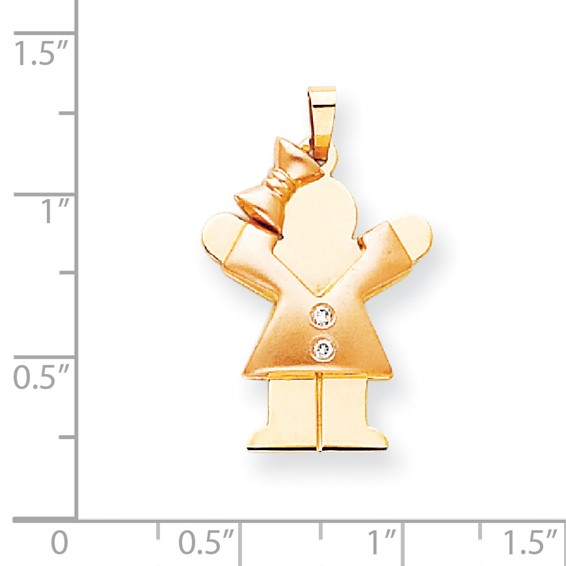 14k Two-tone AAA Diamond kid pendant