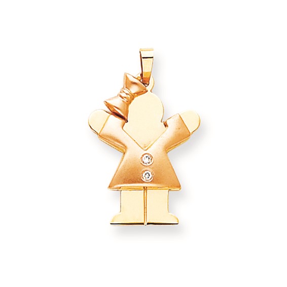 14k Two-tone VS Diamond kid pendant