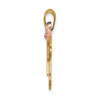 14K Tri-color the Kids Small Boy on Left and Girl on Right Engravable Kiss Charm view 2