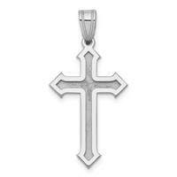 14K White Gold Passion Cross Pendant view 1