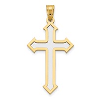 14K Two-tone Passion Cross Pendant view 1