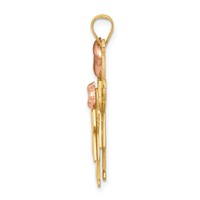 14K Two-tone the Kids Big Girl and Little Girl Engravable Love Charm view 2