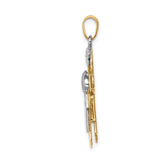 14k Two-tone The Kids Big Boy and Little Boy Engravable Joy Charm