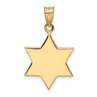 14K Yellow Gold Star of David Pendant view 3
