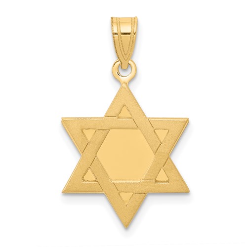 14K Yellow Gold Star of David Pendant