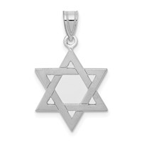 14K White Gold Star of David Pendant view 1