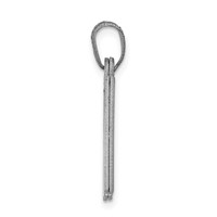 14K White Gold Solid Satin Chai Charm view 2