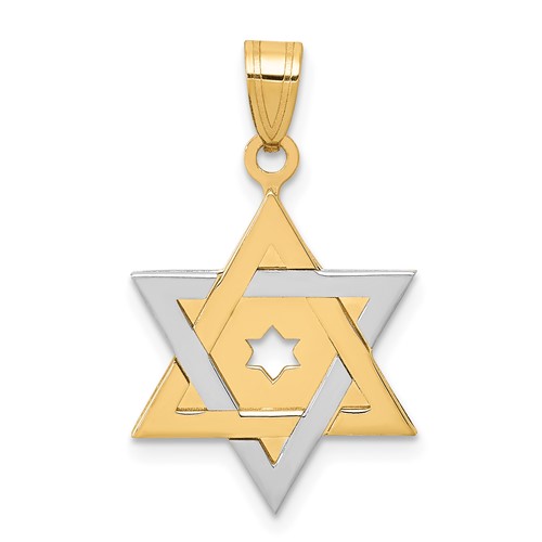 14K Two-Tone Star of David Pendant