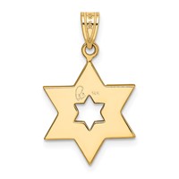14K Two-Tone Star of David Pendant view 3