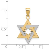 14K Two-Tone Star of David Pendant view 4