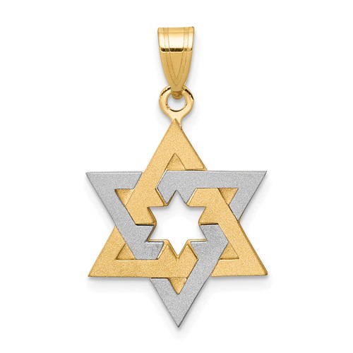 14K Two-Tone Star of David Pendant