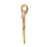 14K Tri-color the Kids Small Boy on Left and Girl on Right Engravable Kiss Charm view 2