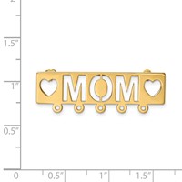 14K Yellow Gold Polished Cut-out Mom and Hearts Pin view 3