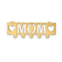 14K Yellow Gold Polished Cut-out Mom and Hearts Pin view 1