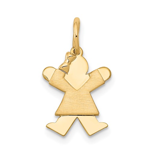 14K Yellow Gold the Kids Mini Girl Joy Charm