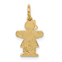 14K Yellow Gold the Kids Mini Girl Hugs Charm view 4