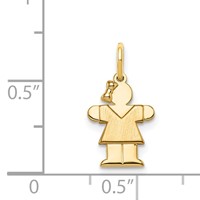 14K Yellow Gold the Kids Mini Girl Hugs Charm view 3