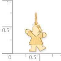 14K the Kids Mini Girl Kiss Charm view 3