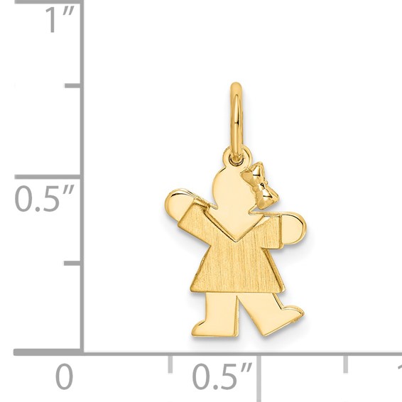 14k The Kids Mini Girl Kiss Charm