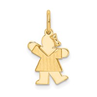 14K the Kids Mini Girl Kiss Charm view 1