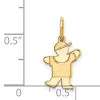 14K Yellow Gold the Kids Mini Boy Kiss Charm view 3