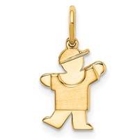 14K Yellow Gold the Kids Mini Boy Kiss Charm view 1
