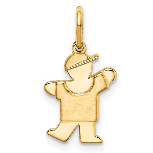 14K Yellow Gold the Kids Mini Boy Kiss Charm