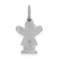 14K White Gold the Kids Mini Girl Love Charm view 4