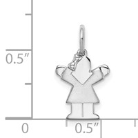 14K White Gold the Kids Mini Girl Love Charm view 3